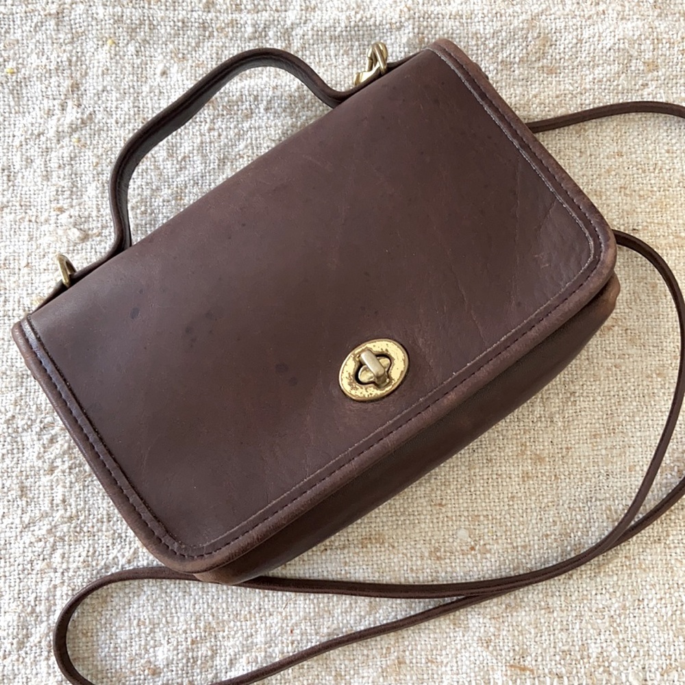 COACH Brown Leather Vintage Casino Crossbody Bag #9924